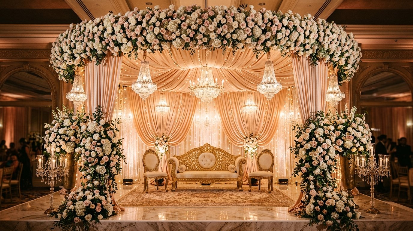 Luxury Wedding Stage Decoration by Shatrunjay Decor